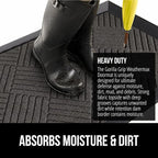 GORILLA GRIP 100% Waterproof All-Season WeatherMax Doormat, 34x58, US Designed Natural Rubber, Stain and Fade Resistant, Low Profile Indoor Outdoor Door Mats, Easy Clean Patio Mat, Gray Diamond