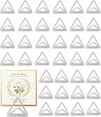 36 Pcs Triangle Table Number Holders - Rust-Resistant Metal Place Card Stands for Weddings, Office & Home Decor(Silver)