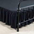 Bed Skirts King Size 16 Inch Ruffled Bed Skirt with Split Corners,Drop Dust Ruffle Bed Skirt with Platform, Black, King - 16" Drop