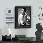 9x12 Frame 3 Pack - Black Woodgrain, 9 x 12 Picture Frame with HD Tempered Glass, Table or Wall Display