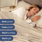 Full Sheets Set 6 Piece - Includes 4 Pillowcases - Bed Sheets Full Size - Soft Hotel Luxury Bedding - Cooling, Comfy, Fade Free & Breathable - 1 Flat & 1 Fitted & 4 Pillowcases w/ Deep Pockets - Wheat