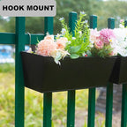 Wall Hanging Planters for Outdoor Plants 16 Inch Large Metal Fence Pots with Hooks for Outside Garden Balcony Plants 3PCS（Black）