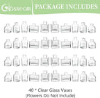 Glasseam Bud Vases in Bulk 40: Clear Glass Vases for Centerpieces Cute Mini Small Vases for Flowers Decorative Tiny Centerpiece Decor for Table Wedding Party Dining Room Decoration