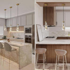 Raindrop Pendant Light Fixtures Set of Two, Brass Glass Pendant Lighting, Teardrops Pendant Lights Kitchen Island, Indoor Pendant Light for Kitchen Island Bedroom Bathroom, Included Bulb