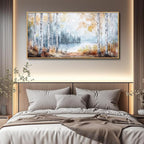 PHAOHUAXM Large Canvas Wall Art For Living Room Wall Decor For Bedroom Office Decorations Trees Forest Landscape Painting Lake view Wall Pictures Modern Room Home Decor Artwork Wood Framed 24x48 In