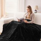NEWCOSPLAY Super Soft Throw Blanket Black Premium Silky Flannel Fleece 3D Clouds Stylish Jacquard Lightweight Bed Blanket All Season Use 350GSM (Black, Throw(50"x60"))