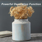 Farmhouse Vase for Home Decor, Vintage Rustic Terracotta Flower Vase Suitable for Home Decor, Living Room, Shelf, Dining Table. 7IN.Light Green