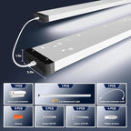 BBOUNDER 6 Pack 4FT LED Wraparound Light with 3CCT Selectable, 4000K/5000K/6500K, Super Bright 5500LM 50W 4 Foot Fluorescent Light Fixture, Flush Mount Office Ceiling Light for Kitchen Garage, Black