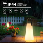 Portable Outdoor Table Lamp, Cordless Rechargeable Outdoor Table Lanterns RGB LED Lights with Remote, IP44 Water-Resistant Battery Operated Hanging Lamp for Patio Garden Camping Dining Room