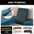 PrinceDeco Sectional Couch Covers 4 Pieces Couch Covers for Sectional Sofa Velvet Separate Sectional Couch Covers L Shape for Left/Right Chaise Sectional Couch(3 Seater + 1 Chaise,Deep Teal)