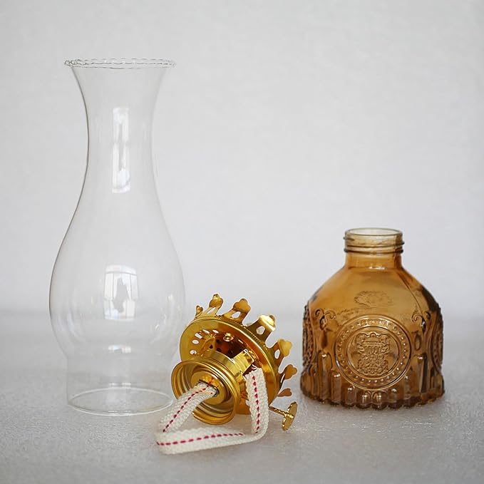 Oil Lamps for Indoor Use Vintage Hurricane Emergency Glass Oil Lamp Large Kerosene Lantern Classic Rustic Decorative Kerosene Lamp
