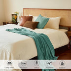 lifein Throw Blanket for Couch, Soft Boho Decor Bed Throw,Cozy Blue Chenille Knitted Small Farmhouse Lightweight Throw for Spring(Aqua,50 * 60")