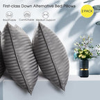 Basic Beyond King Size Pillows for Sleeping - Soft Down Alternative Pillows Luxury Hotel Collection Bed Pillows Set of 2, Grey, 20x36 Inches