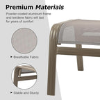 Outdoor Ottoman Patio Footstools Assembled Aluminum Footrest Side Table Small Chair Patio Ottoman for Garden,Balcony,Poolside 2 Set Champagne