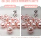 Light Pink Vase Filler | 150PCS Pearls Bead for Centerpieces Vases | 8/14/20 mm No Hole Beads, Fake Pearls for Wedding Birthday Easter Theme Party Table Centerpieces Decor