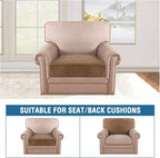 H.VERSAILTEX Velvet Stretch Couch Cushion Cover Plush Cushion Slipcover for Chair Cushion Furniture Protector Seat Cushion Sofa Cover (1 Piece Armchair Cushion Covers, Camel)