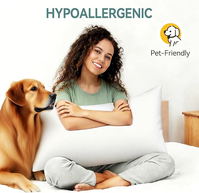 20x36 King Size Pillows for Sleeping, Soft and Fluffy Bed Pillows with Down Alternative Filling for Side and Back Sleepers,Hotel Collection Large Rectangle Sham,Decorative Pillow Form