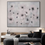 36"x46" Extra Large Framed Wall Art Soft White Poppies Watercolor Floral, Delicate Botanical for Home Living Room Bedroom Decor (Frame Assembly Required)