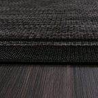 CAMILSON Indoor Outdoor Rug, 10x14 Bordered Dark Grey Black Modern Large Area Rugs for Indoor and Outdoor Patios, Kitchen and Hallway Mats, Washable Porch Deck Outside Carpet (Bordered Black, 10 x 14)