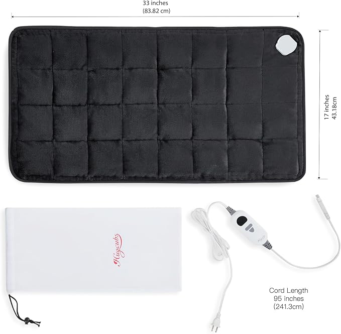 Weighted Heating pad XL 17''x33'' Heat pad for Period Cramps Heating Pads Large Heated pad for Back Pain Relief Products Electric Heat Pads Heated Pad for Bed Christmas Gifts for Mom Dad