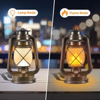 Outdoor Lanterns Waterproof Hanging Vintage LED Camping Lamps with Dancing Flame Non-Solar Remote Control Light Landscape Decor for Table Patio Garden Yard Pathway Porch 2Pack (3AA Batteries Power)