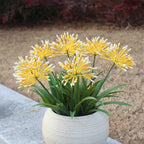 Fake Plants Outdoor with Flowers Artificial Agapanthus Large Plastic Faux Flower 8 Bundles 18.9 in Spring Summer Decoration for Patio Front Porch Platers Decor Outside