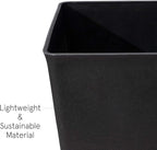 La Jolíe Muse Tall Planters 20 Inch, Flower Pot Pack 2, Patio Deck Indoor Outdoor Garden Tree Planters (Black)