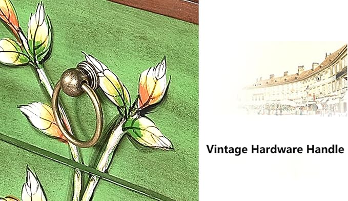 Solid Wood Side Table, Vintage Coffee Tables w/2 Drawer, 30" H Accent Rustic End Table for Living Room Bedroo (Apricot)