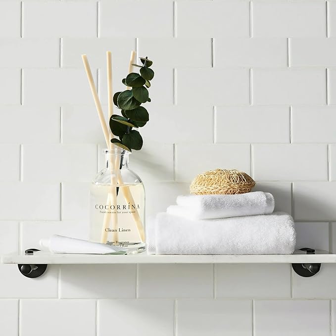 COCORRÍNA Eucalyptus Reed Diffuser Set of 3 - Eucalyptus & Moss, Clean Linen, Ocean Mist Scents, 1.7 fl oz Each, Total 5.1 oz, Scented Oil Diffusers for Home & Office