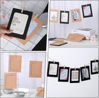 Giantree 20Pcs Photo Banner for Pictures, Paper Picture Frames, 4x6 Inch Photos Banner, Paper Photo Frame Photos String With Clips for Home Wall Decor,School and Office Decor(Style A)