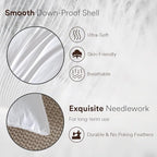 Goose Feather Down Pillows King Size Set of 2, Luxury Soft Feather Pillows for Sleeping, Smooth Down-Proof Fabric, Hotel Collection Bed Pillows Surround Fill Polyester (White, 20"x36")