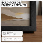 Homeforia 10x10 Picture Frame Black Wood, High-End Oak 10 x 10 Square Frames with Mat 8 by 8 Photo, 10by10 Wooden Frame Matted to 8x8 Print, Wall or Tabletop Frames, Tempered Glass, Wall Kit, Set of 1