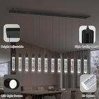 Modern Crystal Chandeliers LED Pendant Light for Kitchen Island Dining Room Entrance Foyer Living Room 6000K Black