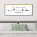 ZZJJHYWGQ As For Me And My House We Will Serve The Lord Wall Decor Art 32" x 12" Large Bible Verse Sign for Bedroom Christian Wood Framed Wall Hanging (Wood)