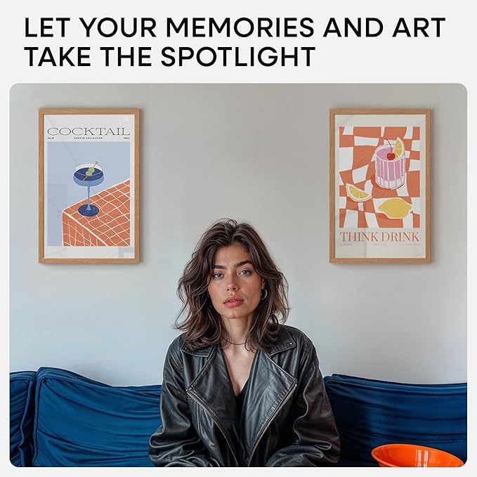 Homeforia 11x17 Wood Frame, High End Natural Oak 11x17 Light Wooden Picture Frame with Mat 8x12, 11 x 17 Poster Frames Matted to 8 by 12 Photo, 17x11 Hanging Frames, Tempered Glass, Wall Kit, Set of 1