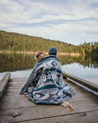 Off the Grid Inca Aztec Throw Blanket | Southwest Indian Navajo Boho Style | Native Woven Western Cover for Camping, Bedding, Couch (King, Condor Gray)