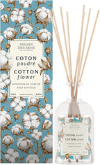 Panier des Sens - Cotton Flower Reed Diffuser 8.1 fl.oz – Long Lasting Fragrance 5+ Months - Elegant Home Decor - Oil-Based Scent Diffuser - Made in France Home Fragrance - 90% Natural Ingredients