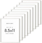 HAUS AND HUES 8.5 x 11 Picture Frame Set of 9 - Certificate Frames 8.5 X 11, 8.5x11 Picture Frame 8.5x11 Frame Natural Wood Frame (White Oak)