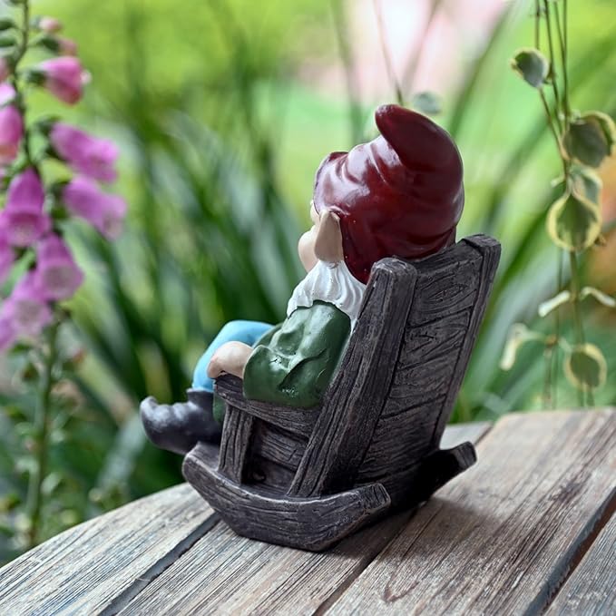 OwMell Drinking Wine Garden Gnome Statue Decoration 7.3" Figurine Ornament for Indoor Outdoor Home Patio Yard Lawn - Wine