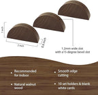 UNIQOOO 10 Set 2" Arch Walnut Wood Stand with Cards |1.2mm Slot, for Name Cards, Place Card Holder, Photo Display Stand | for Event Decor, Retail Shop, Cafe Restaurant Menu, Business Card, Name Tag