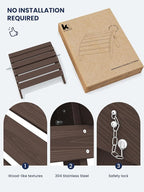 KINGYES Folding Adirondack Ottomans Set of 2 for Adirondack Chair, Coffee