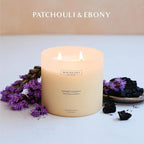 Patchouli & Ebony – Benevolence LA 3-Wick Fall Scented Candle for Home | 15oz, 50-Hour Burn | Natural Soy Wax | Warm & Grounding Autumn Home Fragrance | Malibu Sands Collection – Gift for Women & Men