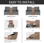 Easy-Going 2-Piece Recliner Console Cover for Reclining Loveseat Covers Stretch Jacquard Middle Console Cover for Recliner Couch and Sofa Camel