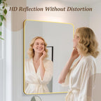 Bathroom Mirror 60" x 36", Large Rectangle Wall Mirror, Gold Metal Frame Wall Mounted Mirrors for Bathroom, Vanity, Bedroom, Entryway Decor(Horizontal/Vertical)