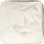 REDEARTH · Tufted Pouf Ottoman with Filler Textured Storage Cube Bean Bag Pouffe Footrest for Living Room, Bedroom, Nursery, Kidsroom; 100% Cotton (17.5"X17.5"X17.5", Melange Delight Gray)