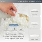 Sijo Premium Adjustable Bed Pillow, Lasting Cooling Surface, Shredded Memory Foam Pillows, Medium Firm, Perfect for Back, Side and Stomach Sleeper (Queen)