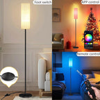 Smart LED Floor Lamp with APP Control & RGB Colors - Dimmable Standing Lamp for Living Room, Bedroom, Gaming - Remote, Timer, 9W Bulb Included, 67" Modern Tall Lamp (C:Black Beige)