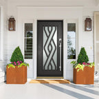 Corten Steel Planter Box 24"x24"x25", Large Square Metal Planter Indoor&Outdoor, Large Cube Planters with Drainage Hole for Porch/Patio/Garden