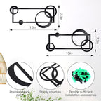 OYEFLY 2 Pcs Metal Abstract Wall Art,Modern Geometric Decor (Black, style 2)