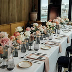 Vintage Glass Vases for Flowers, Set of 6 Grey Vases for Farmhouse Wedding Centerpiece Cylinder Bottle for Reception Table Decoration Home Decor Floral Arrangements